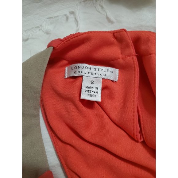 EUC- The London Collection - Maxi Dress- Coral Colorblock - Small - Picture 7 of 7